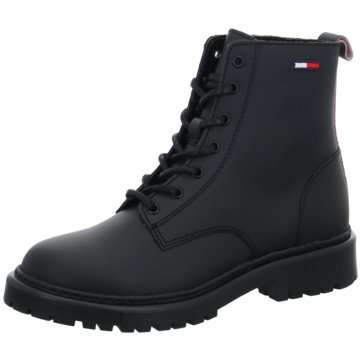 Tommy Hilfiger BootsTOMMY JEANS LACE UP FLAT BOOT schwarz