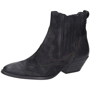 Paul Green Damen klassische Stiefelette Boots Cowboy-/Bikerstiefelette schwarz